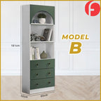 Living Mall Gaia Series 2 Display Cabinet Book Shelves with Drawers