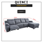 Quinci Series 2/3-Seater L-Shaped Recliner Sofa & Coffee Table in 47 Colour - PetFriendly Fabric Option