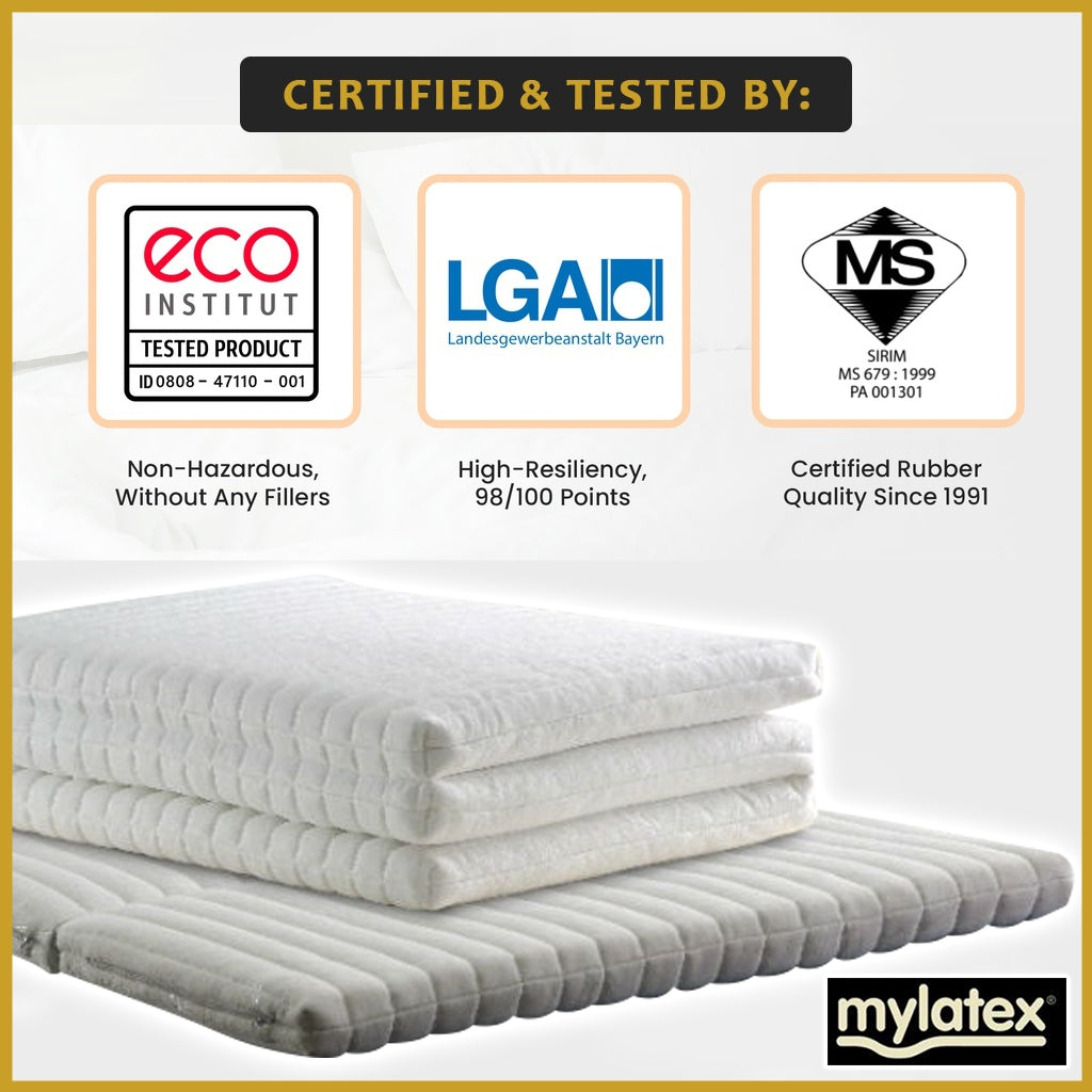 MyLatex SAKURA 2" Natural Latex Foldable Mattress Removable Silk Cover - All Sizes