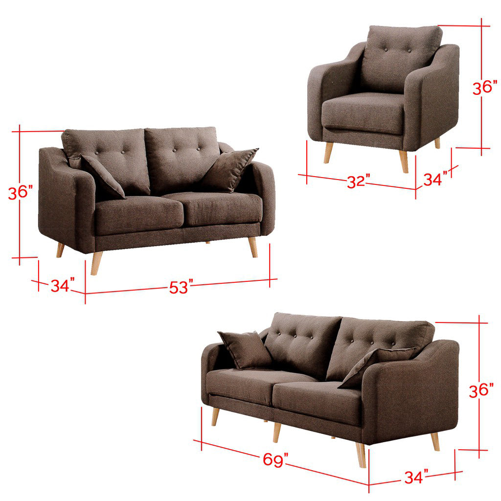 Parlo 1/2/3 Seater Fabric Sofa 6 Colours