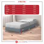 Frita Divan Bed Frame Pet Friendly Scratch-Resistant Fabric 12 Colours - All Sizes Available