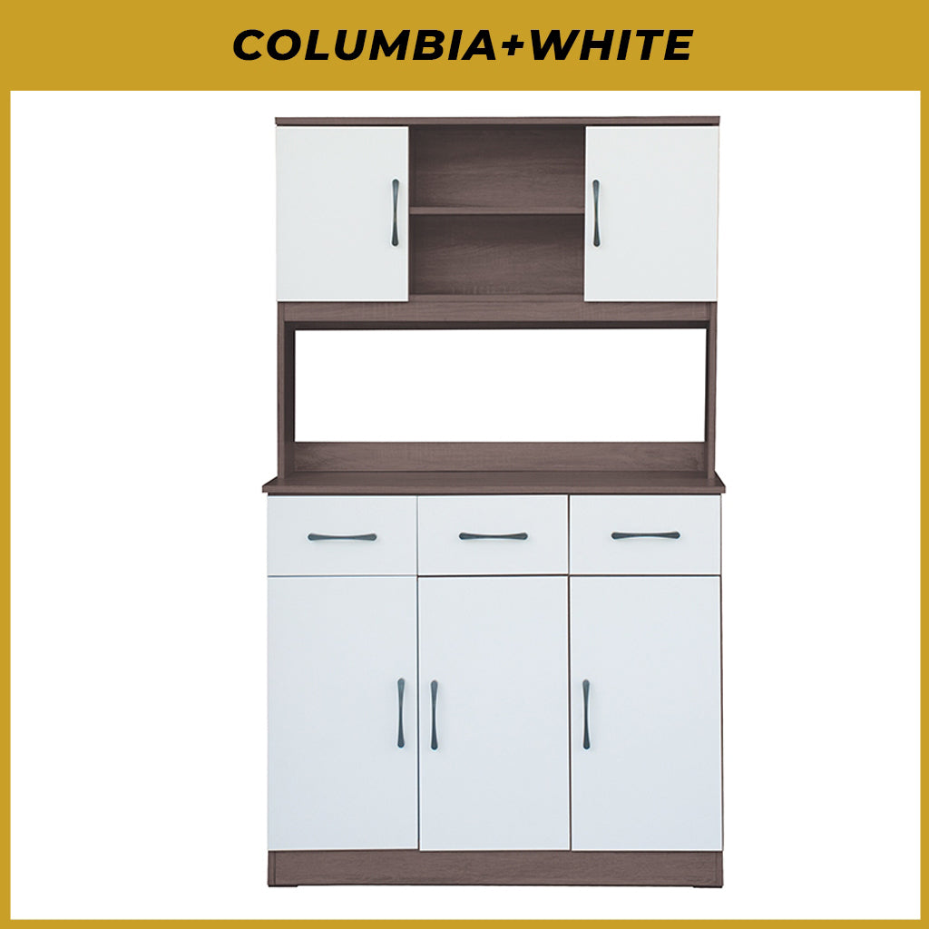 Ponio Series B Kitchen Cabinet with Drawers and Top Cabinet in 4 Colours