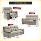 Mikee 1/2/3 Seater Recliner Sofa Set - PetFriendly Scratch-Resist