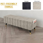 Moon Long Bench Chair High Density with Side Storage - 8 Colours