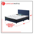 Naga Fabric Bed Frame With 10" Diomire Ortho Supreme Mattress Package In 4 Colours - All Sizes Available