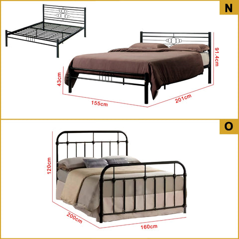 Image of Omara Series Metal/Wood Bed Frame with Double Decker Collection - All Sizes