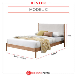 Hester Series Queen/King Wooden Bed Frame Japanese Style Nordic Design in 3 Models