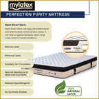 MyLatex PURITY 11" Mattress Natural Latex, Memory Foam, Nano Silver Cover - All Size