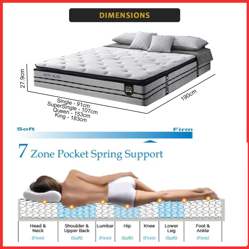 Honey Advance Max Spinal Mattress. All Size Available