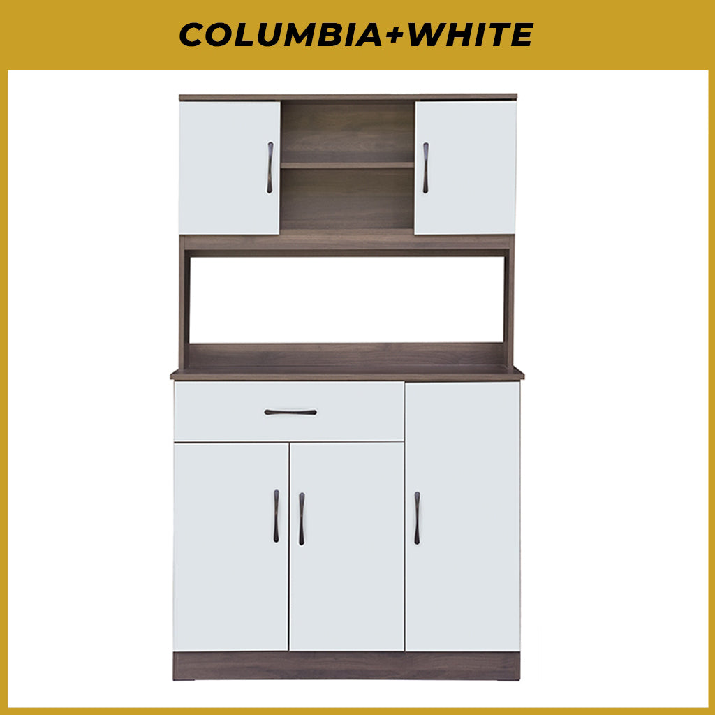 Ponio Series A Kitchen Cabinet with Drawers and Top Cabinet in 4 Colours