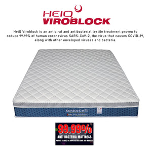Orthocoil HEIQ Viroblock Anti Bacterial Mattress Pocket Spring - All Sizes Available