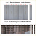 Islah Series Customizable Modular Wardrobe With Top 2-Door up to 8-Door in 6 Colours