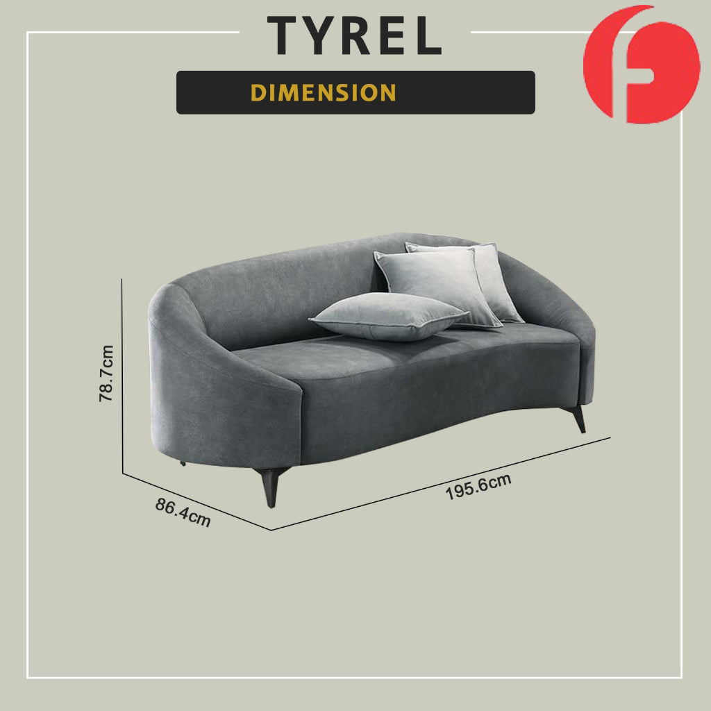 Tyrel PetFriendly 3-Seater Sofa Scratch Resistant Easy Clean Sofa in 2 Colour Available