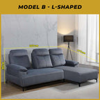 Veeta Model B 3-Seater Sofa Collection with L-shaped - PetFriendly w/ Pushback Function