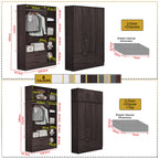 BERLIN Series 1/2/3/4/5 Doors Tall Wardrobe with Drawers and Top Cabinet in 6 Colours