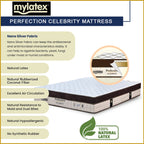 MyLatex CELEBRITY 12" Mattress Natural Latex, Coconut Fiber, Nano Silver Cover - All Size