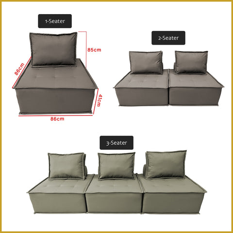 Image of Nikah 1/2/3-Seater L-Shape Sofa Pet-Friendly Scratchproof Leather Look Tec Fabric