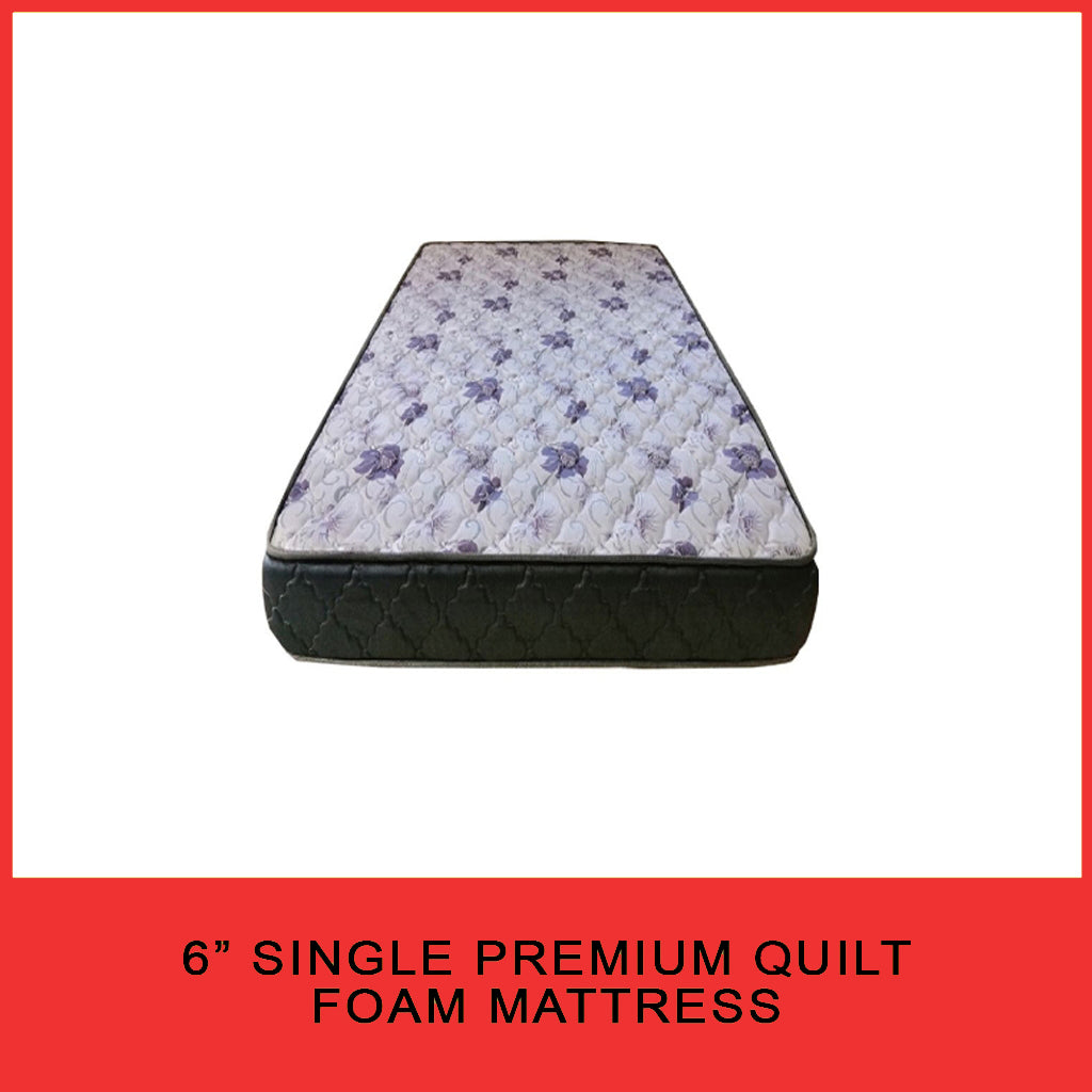 4"/6"/8" Comfort Foam Mattress High Density Foam Premium Quilt - All Sizes Available