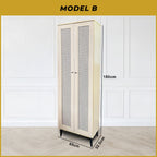 Connie Series Shoe Cabinet CARB-P2 Certified Board Laminated Rattan Pattern