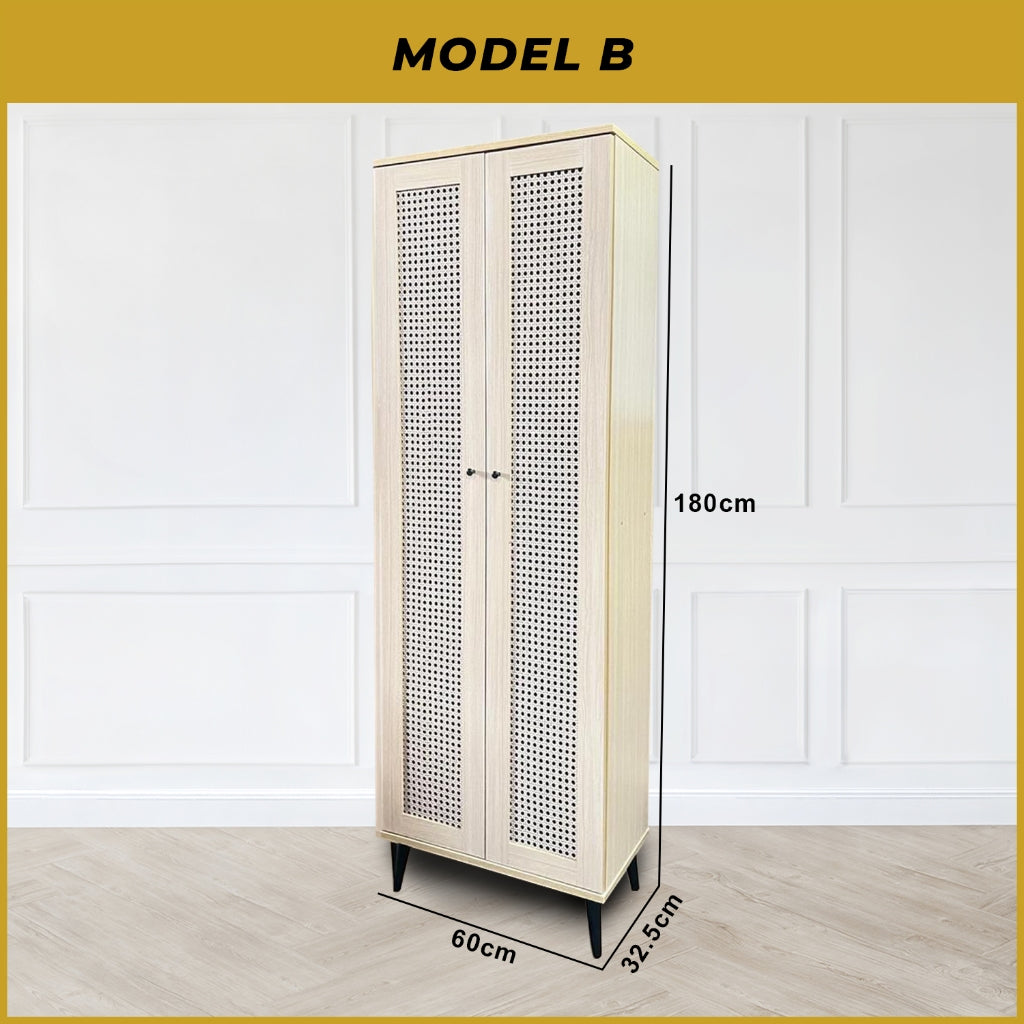 Connie Series Shoe Cabinet CARB-P2 Certified Board Laminated Rattan Pattern