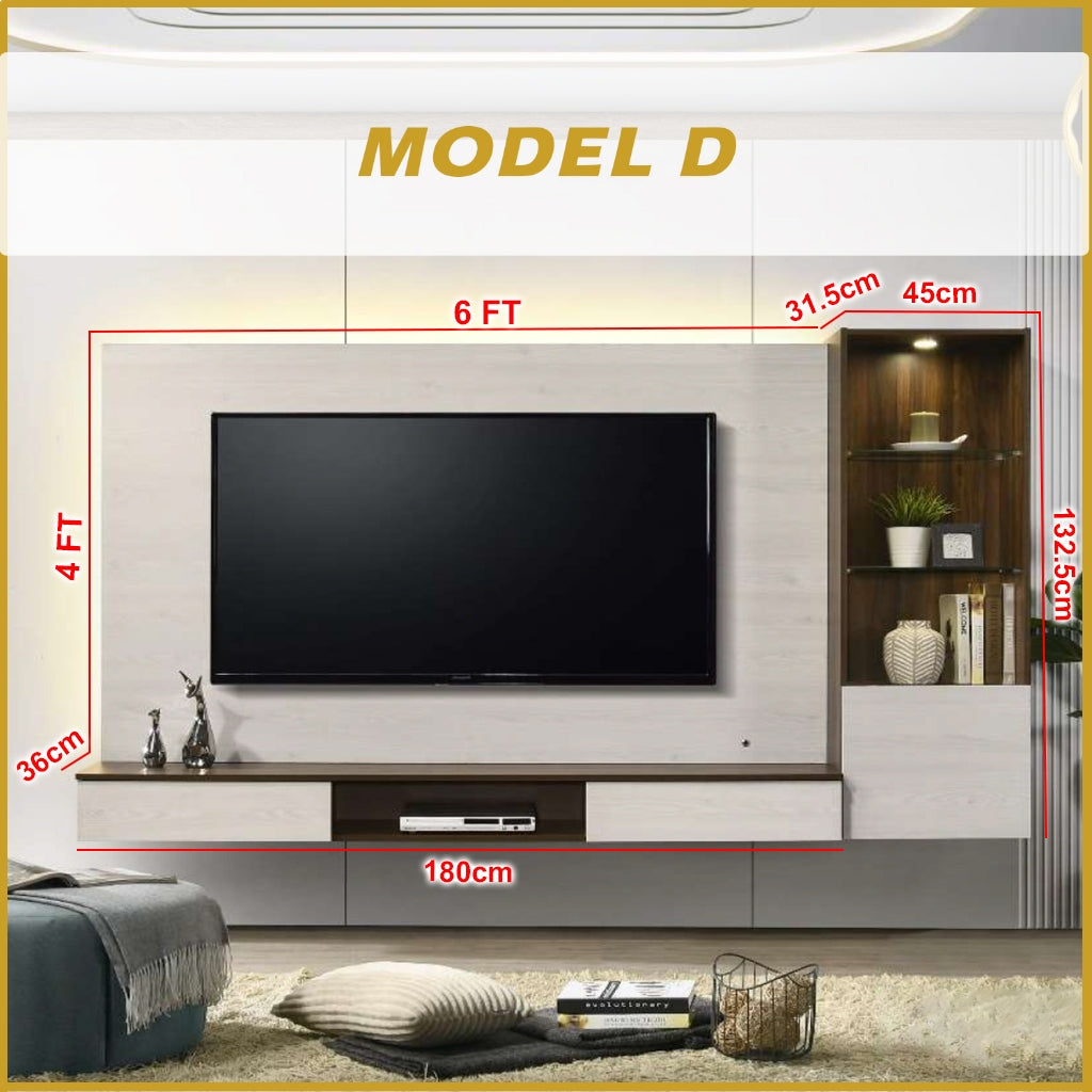 Dew Series Living Room TV Console with LED Backlight in 7 Design