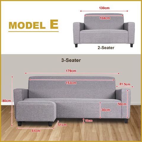 Image of Danie Series5 2-Seater 3-Seater Sofa with Ottoman with Pet-Friendly Color Options