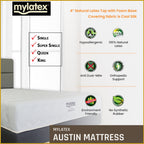 MyLatex AUSTIN 10" Mattress Natural Latex Top Cooling Silk Fabric Cover - All Size