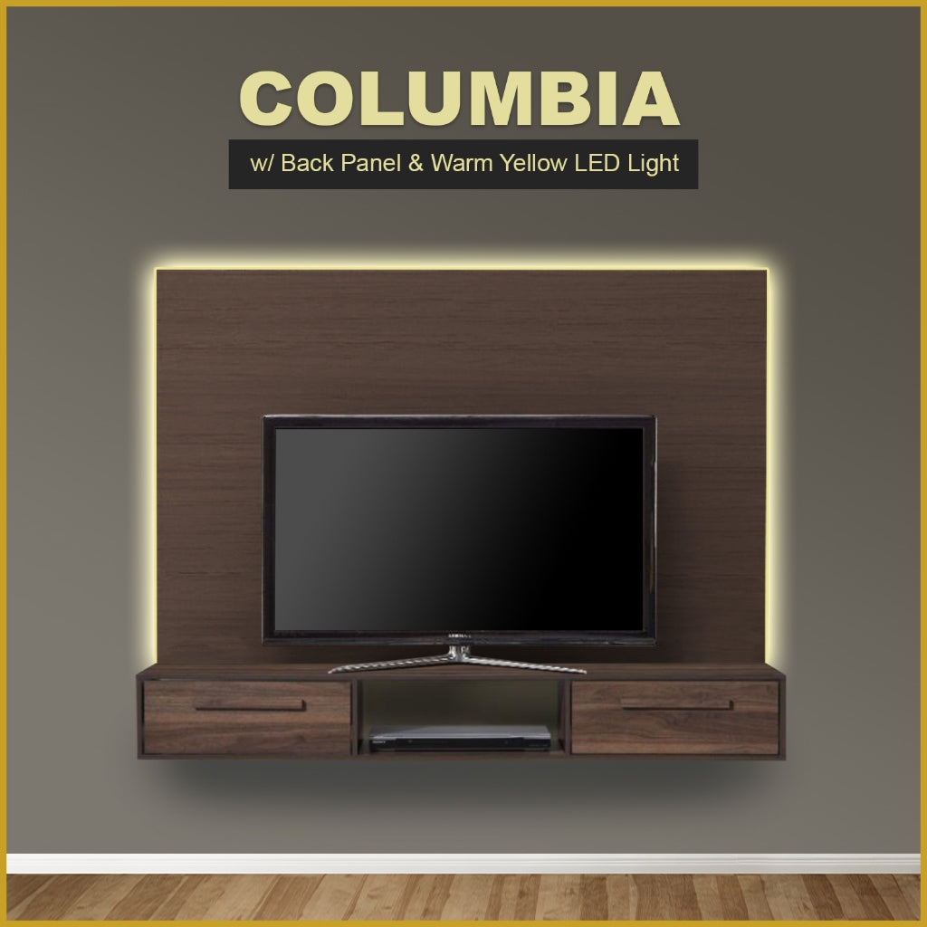Pollian 4FT/5FT Floating TV Console with Back Panel LED Backlight in 2 Colours