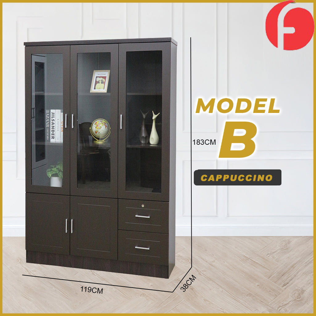 Myani Series Display Cabinet Book Shelves with Drawers in 2 Models