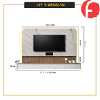 Genesis 7FT Hanging TV Console Floating with LED Backlight with Drawers