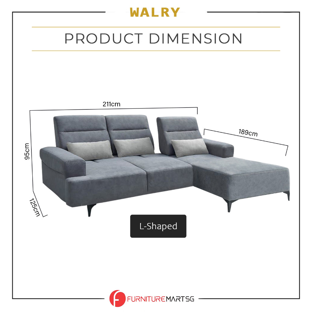 Walry 1/2/3-Seater L-Shaped Sofa with PetFriendly Fabric Scratch-Resistant & Claw-Resistant