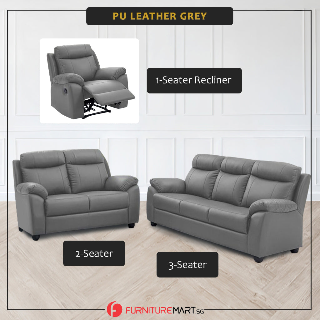 Annie 1-Seater Recliner and 2/3-Seater Sofa - P.U. Leather or PetFriendly Option