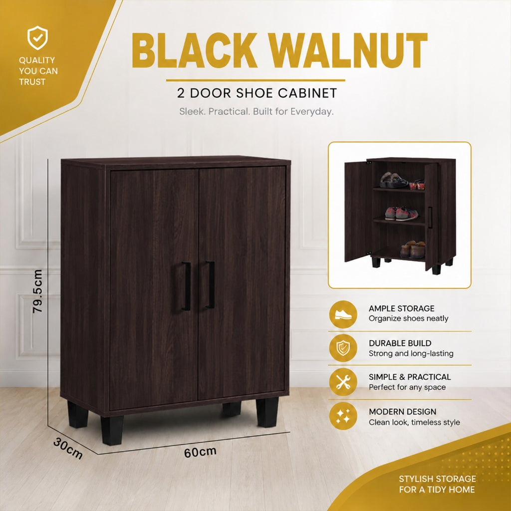 Gemma Shoe Cabinet CARB-P2 Certified Board Fully Laminated Back Panel in 2 Colours