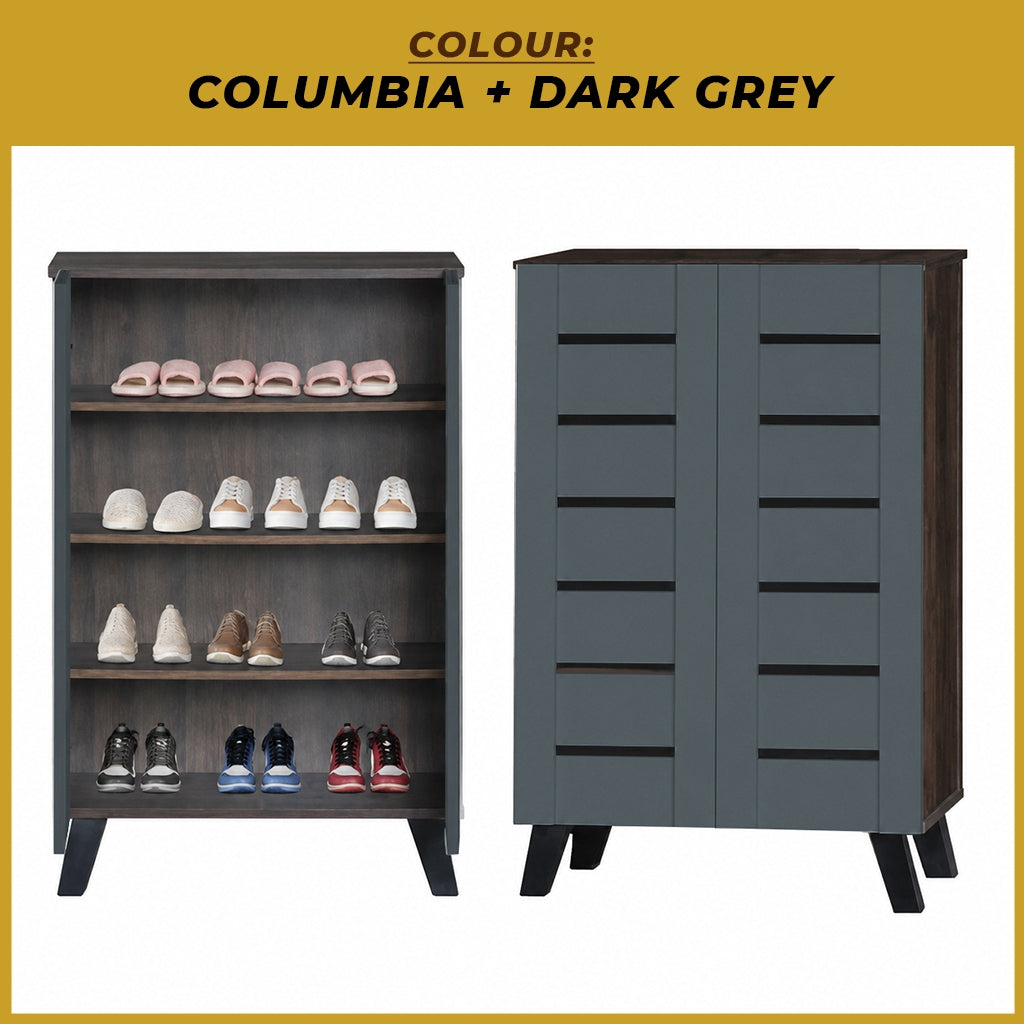 LUNA CARB-P2 Certified 2 Doors Shoe Cabinet with Air Ventilation Shoe Rack in 2 Colours