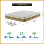 Honey Natural Bamboo 10" Natural Coconut Fibre Bamboo Fabric Mattress - All Sizes