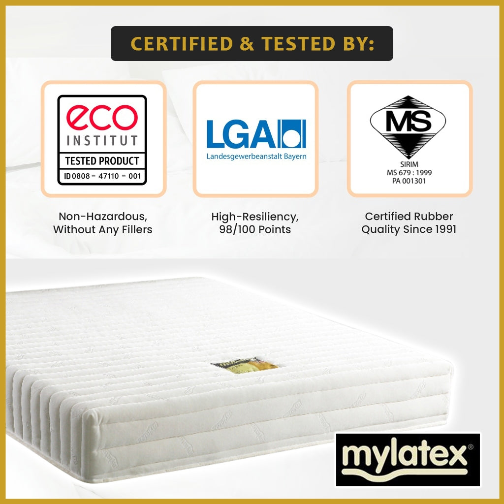 MyLatex TARA 2"/4"8" Mattress Natural Latex & Anti-Static Fabric - All Sizes Available