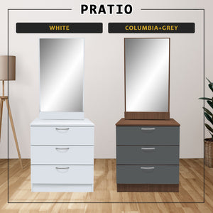 Pratio Dressing Table With Free Stool Laminated Smooth Gliding Drawer In 6 Colours