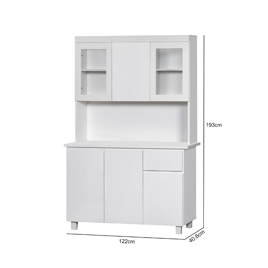 Deena Series 8/3-Door Kitchen Cabinet with Drawers w/ 3-Door Top Cabinet in White Colour