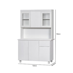 Deena Series 8/3-Door Kitchen Cabinet with Drawers w/ 3-Door Top Cabinet in White Colour