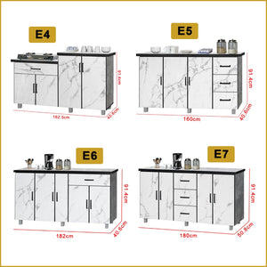 Kara Series Tall Kitchen Cabinet with Drawers in 31 Designs