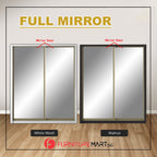 Mikha Series 5FT 2-Door Sliding Door Wardrobe in White Wash or Walnut in 5 Design