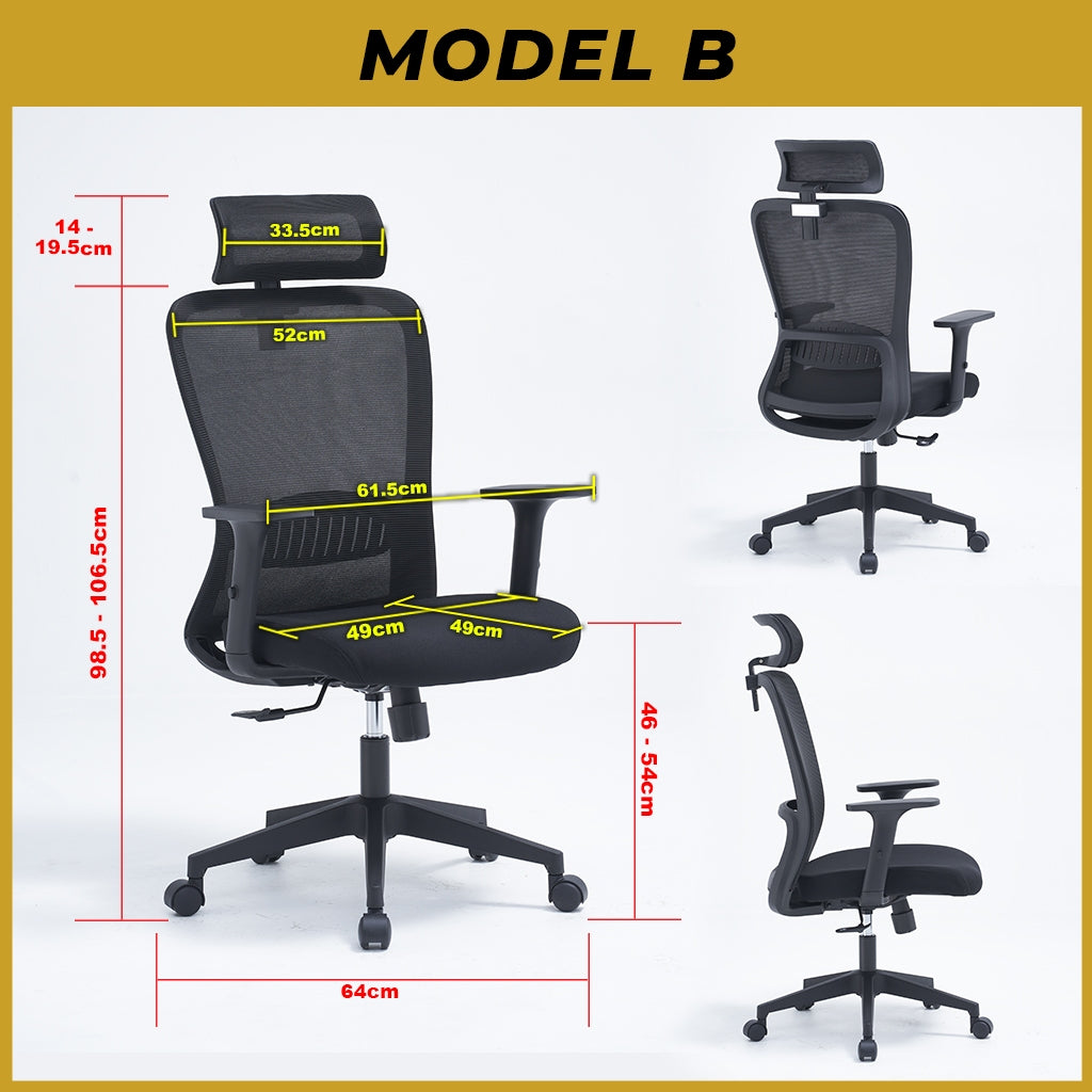 Kern Series Simple Fixed Office Chair And Home Swivel Chair in Black