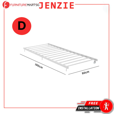 Image of Jenzie Single Metal Pull-Out Bed Frame w/ Mattress Add On Available