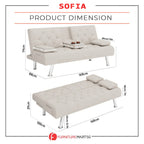 Sofia 6 Feet Leather Sofa Bed In 4 Colours