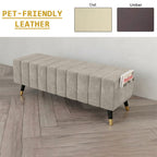Moon Long Bench Chair High Density with Side Storage - 8 Colours