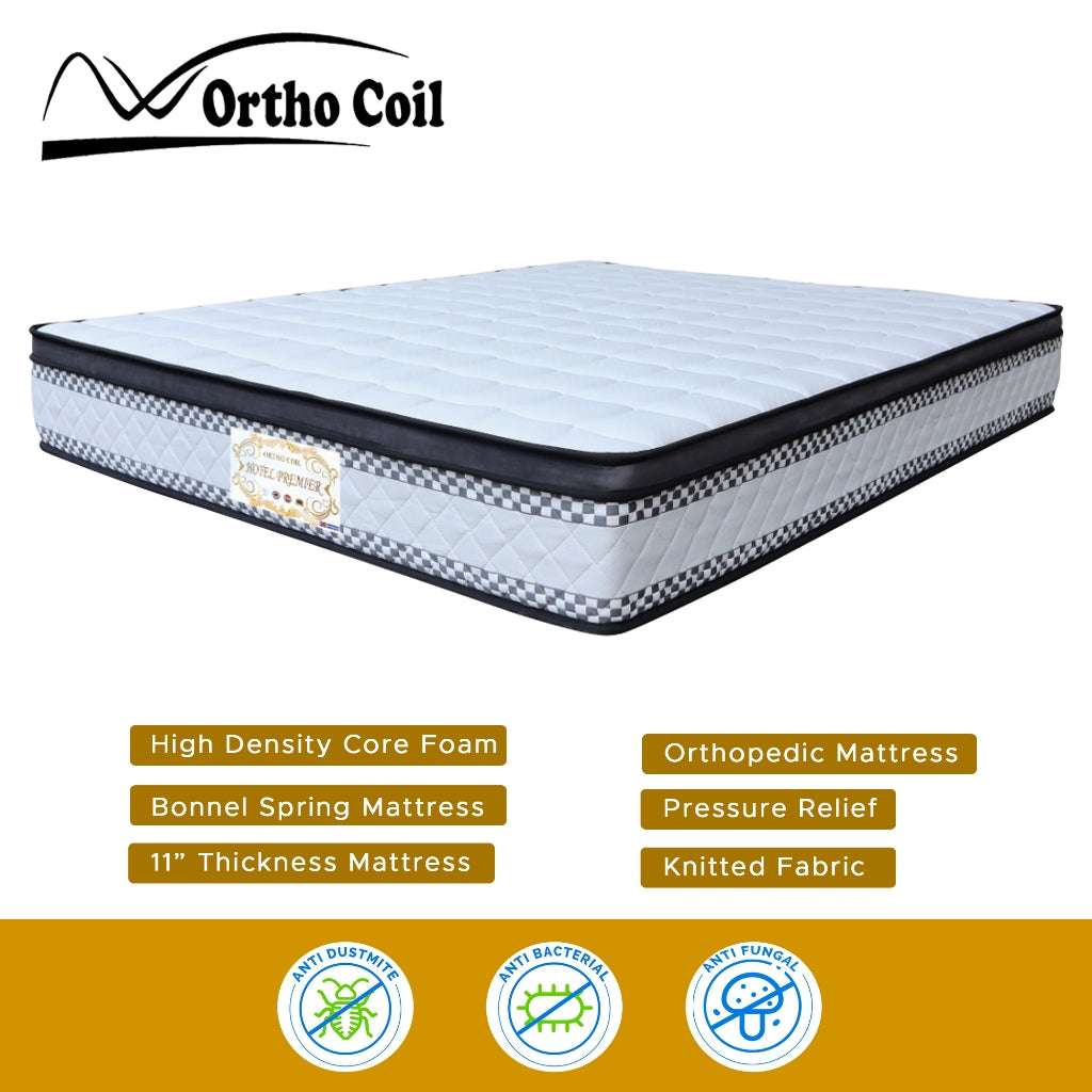 Ortho Coil 9"/11" Bonnel Spring Mattress Euro Supreme & Hotel Premier - All Sizes