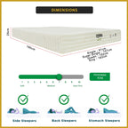 MyLatex ALICE 10" Mattress Natural Latex Top, Foam Base and Wood Fabric Cover - All Size