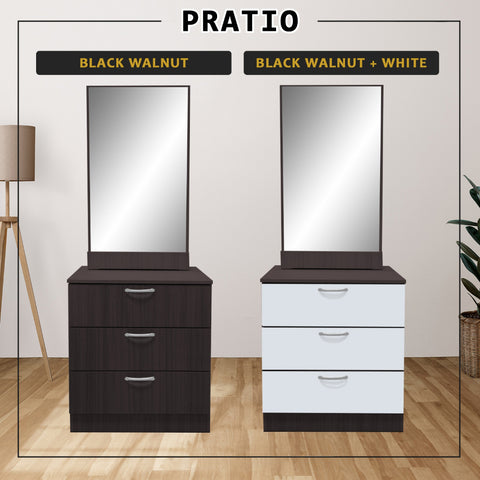 Image of Pratio Dressing Table With Free Stool Laminated Smooth Gliding Drawer In 6 Colours