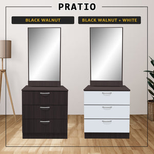 Pratio Dressing Table With Free Stool Laminated Smooth Gliding Drawer In 6 Colours