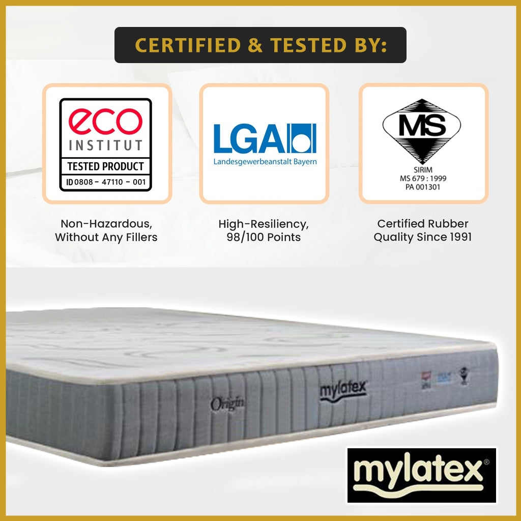MyLatex 8" Origin Mattress Natural Latex & Anti-Static Fabric - All Sizes Available